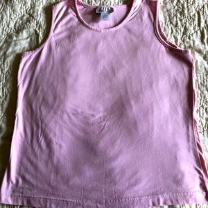 Sleeveless pink top. Size large. layering top.